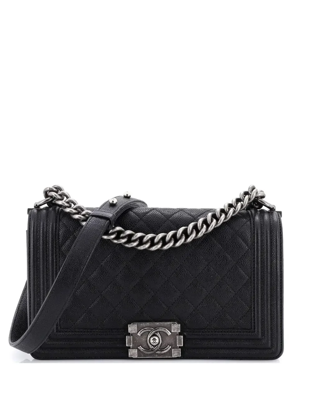 Chanel Boy Flap Bag Quilted Caviar Old #241423C49B